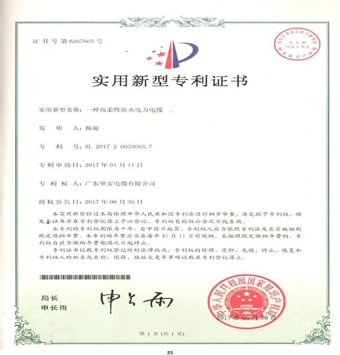 專(zhuān)利證書(shū)